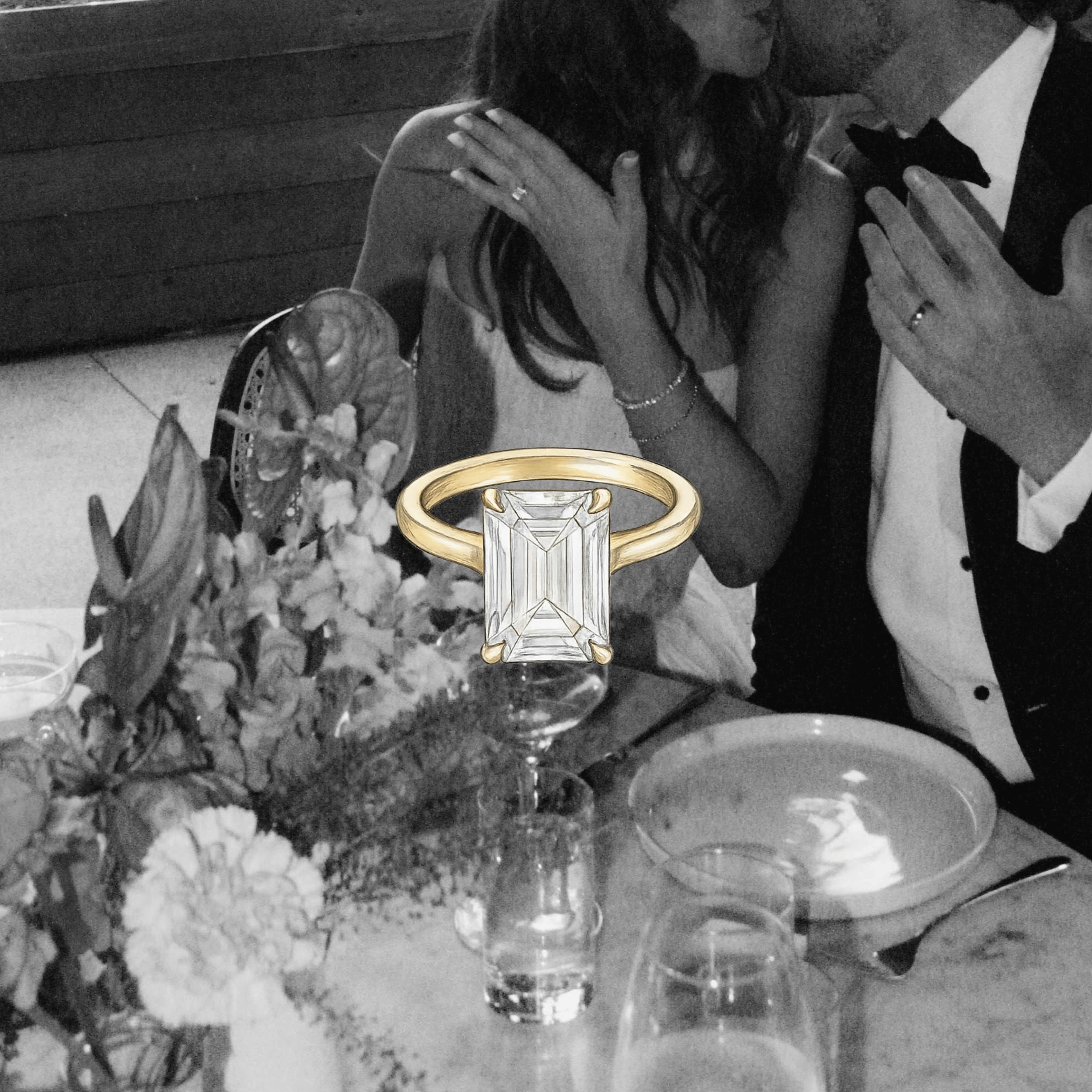 Custom C+R Emerald Engagement Ring