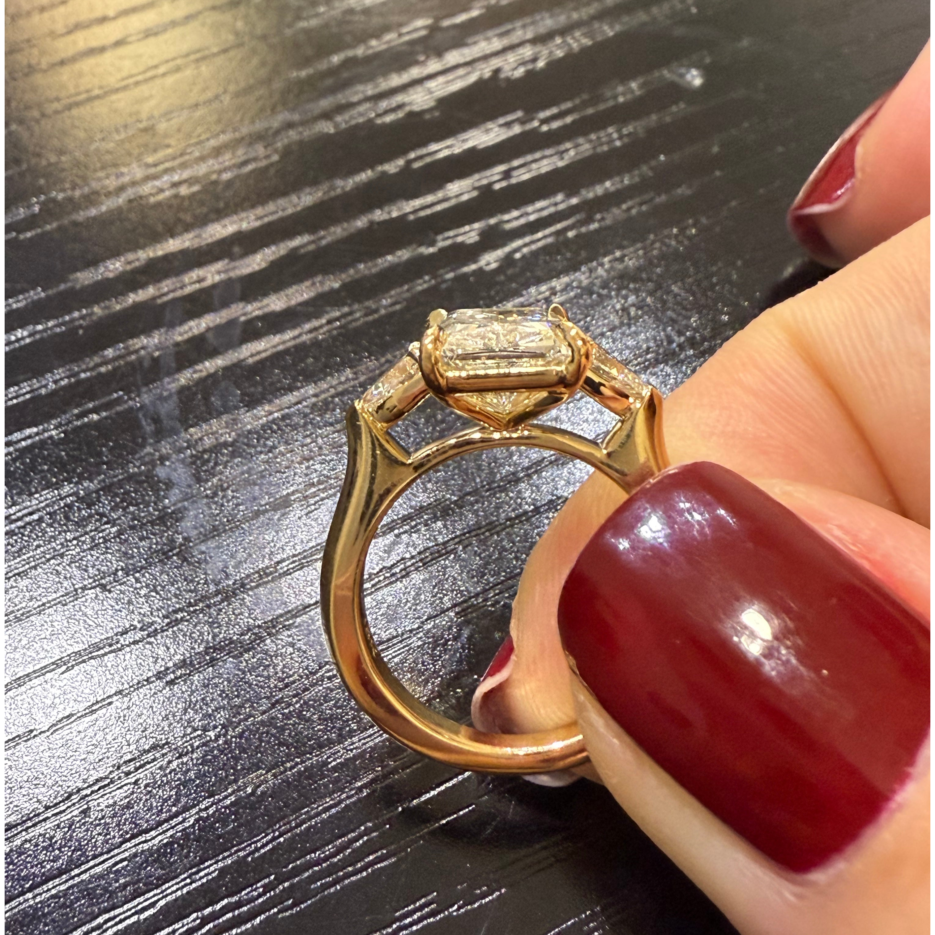 Custom Z + E Radiant Engagement Ring