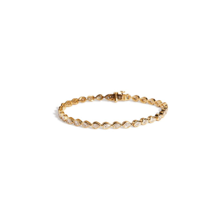 Bezel Pear Tennis Bracelet