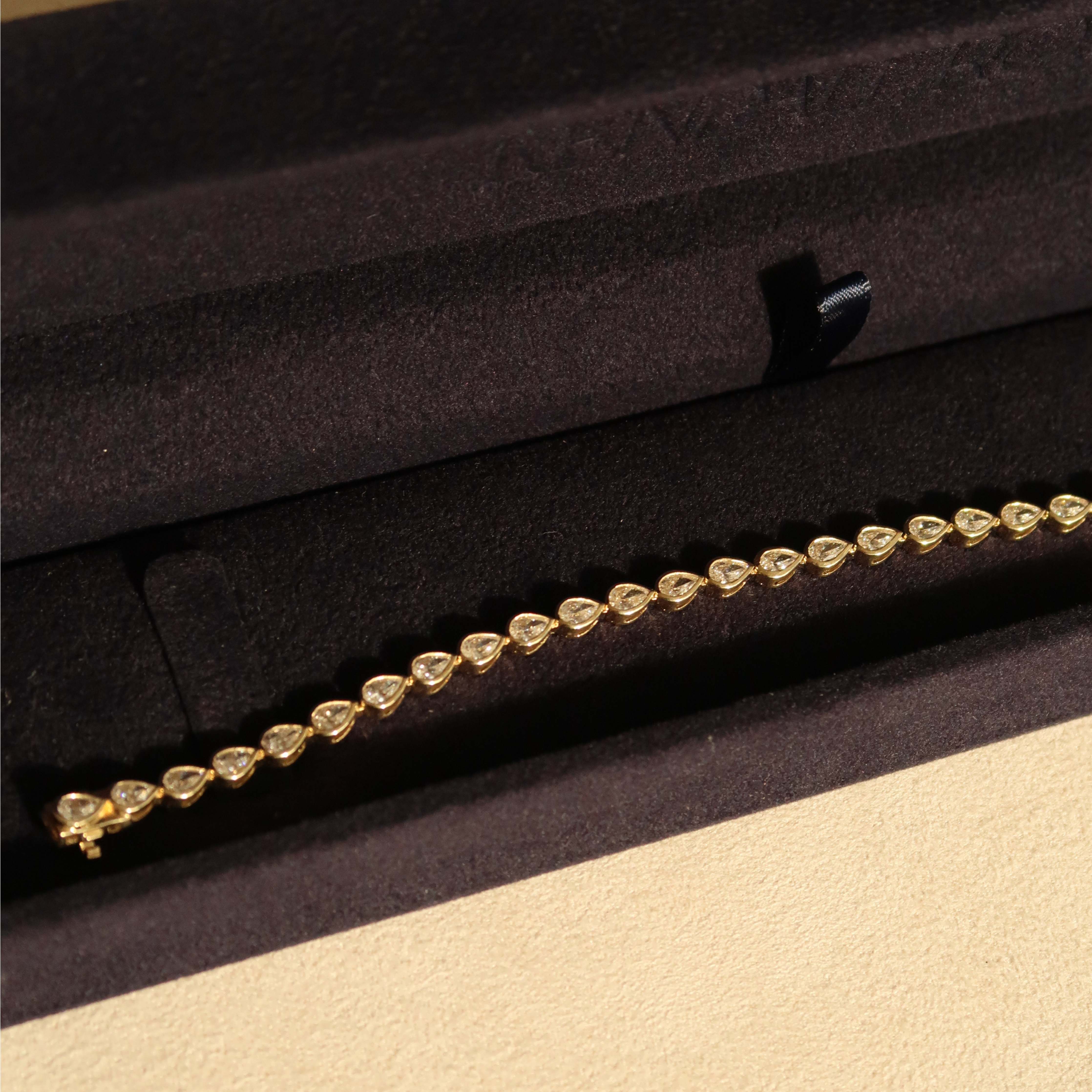 Bezel Pear Tennis Bracelet