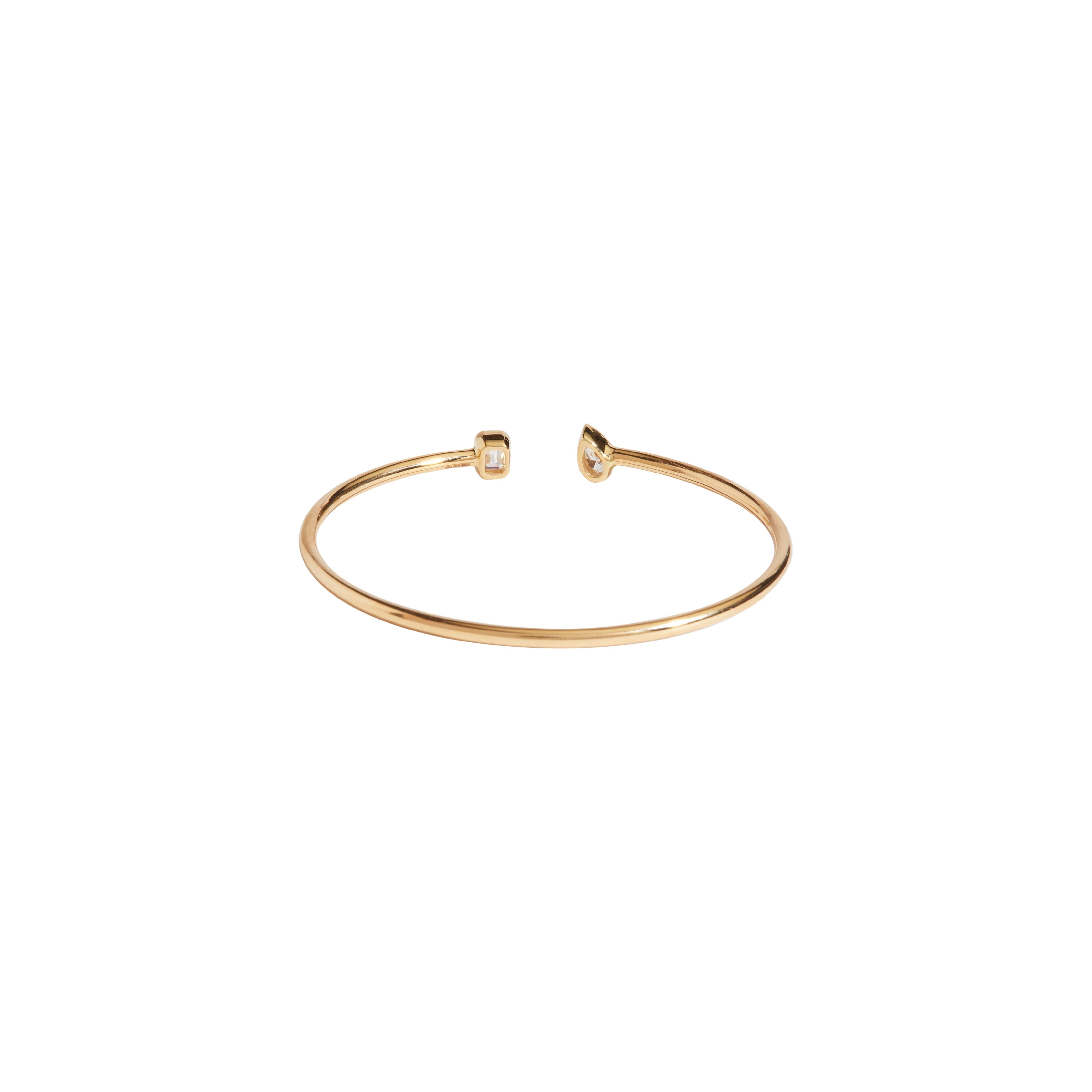 Ellie Bezel Pear & Emerald Diamond Cuff Bracelet
