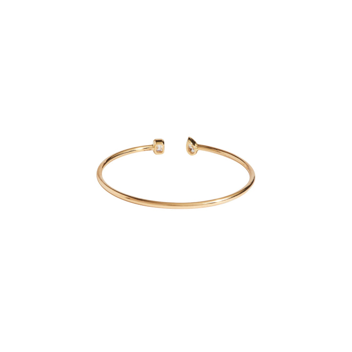 Ellie Bezel Pear & Emerald Flexible Cuff