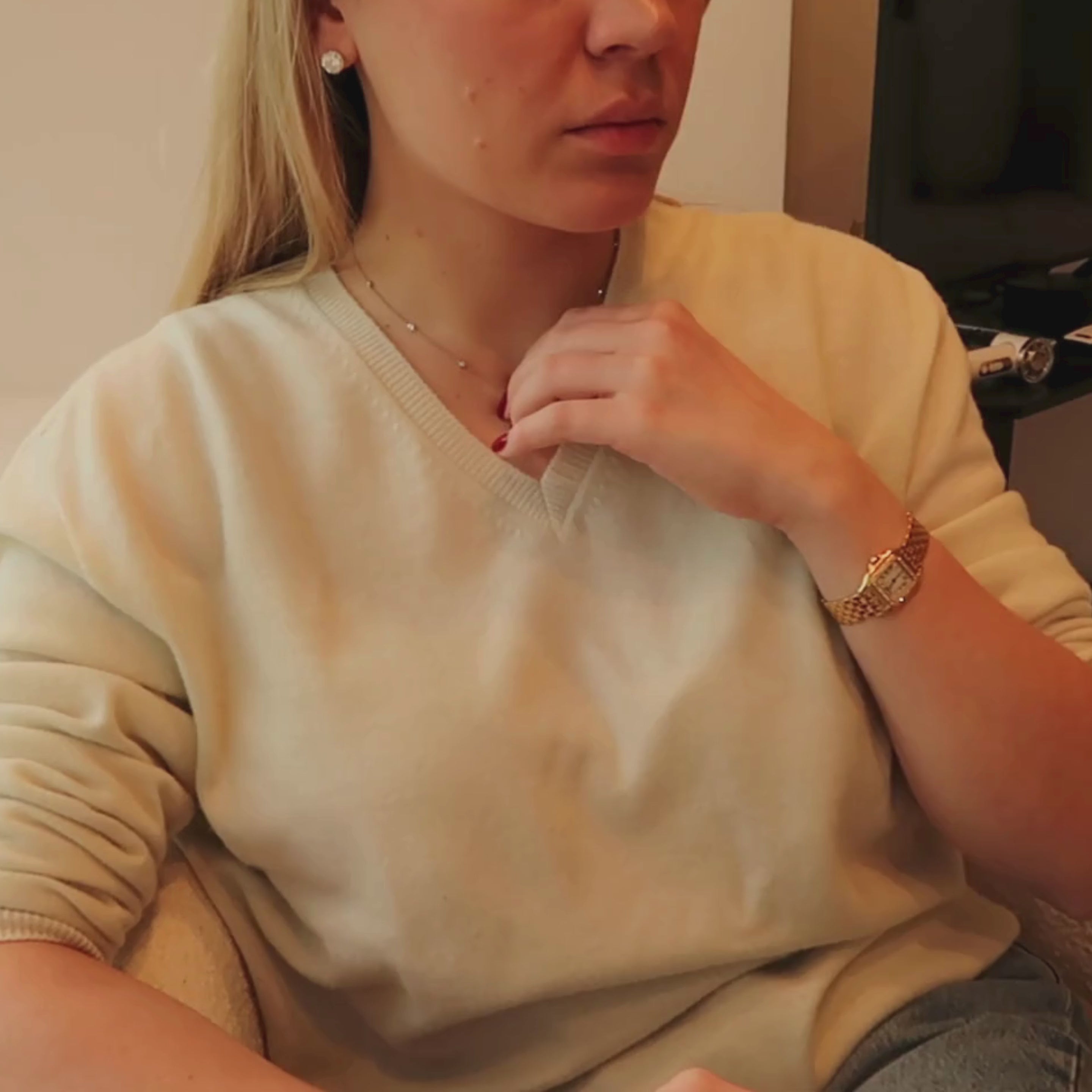 Daisy Flower Diamond Station Necklace