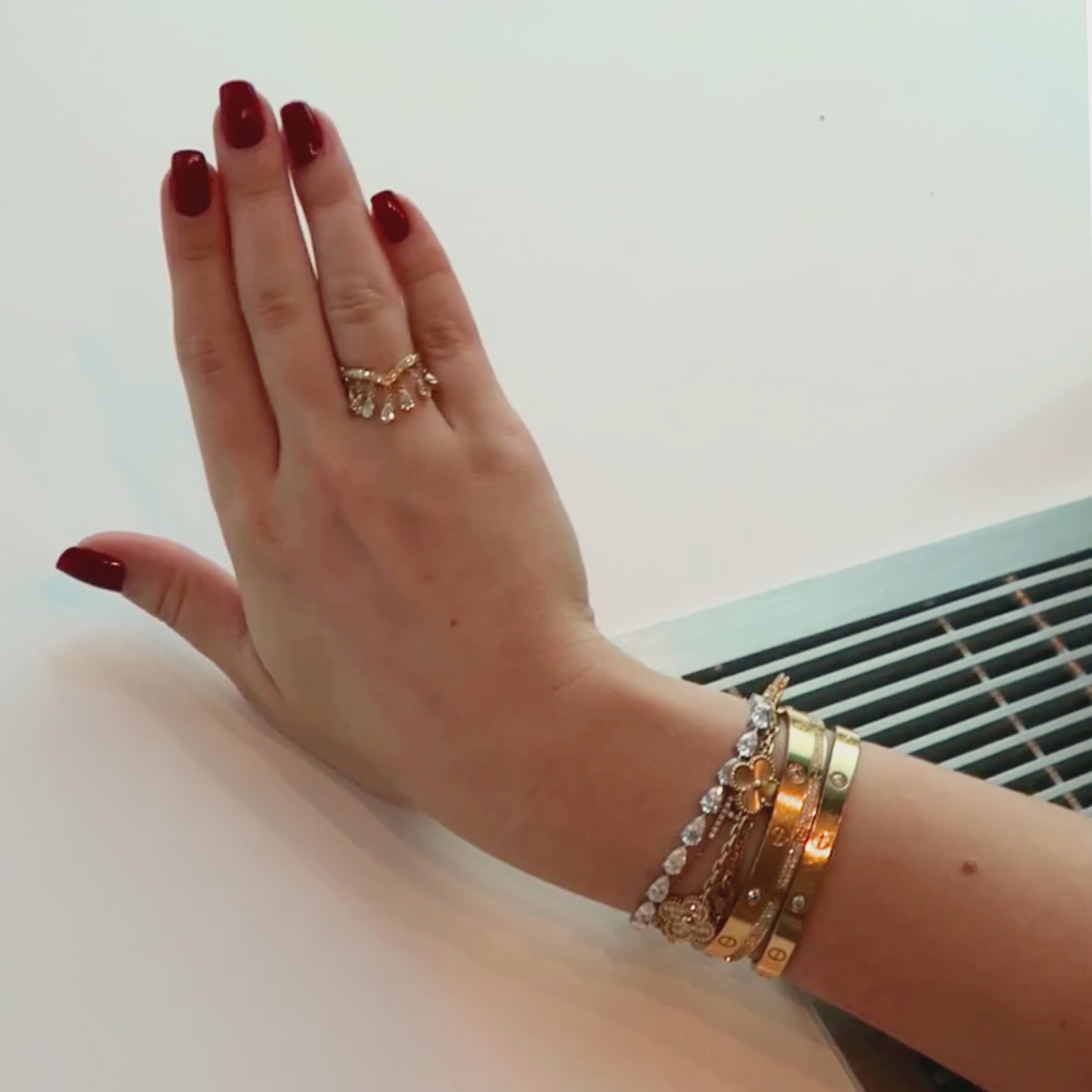 Farrah Fringe Bezel Pear